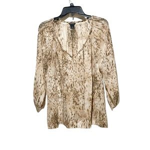 Club Monaco Silk Animal Print Blouse